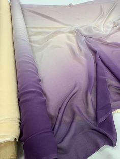 The colors in this ombré silk chiffon designer fashion fabric in purple-grey and purple pair so perfectly together and blend flawlessly. SKU: 7810 Content: 100% Silk Color: Purple-Grey / Purple Width: 54 inches Purple Color Saree, Ombre Fabric Fashion, Ombré Fabric, Silk Colors, Velvet Purple, Purple Fabrics, Purple And Grey Outfit, Fabric Color Palette, Purple Shades