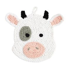 Farm Animal Trivet - 3 Styles BY MUD PIE - A. Dodson's Knit Trivet, Cow Pot, Crochet Trivet, Wedding Drinkware, Cow Crochet, Kids Candles, Cow Design, Crochet Cow, Reading Gifts