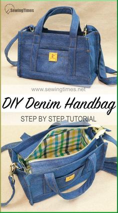 the diy denim handbag is easy to sew and it's perfect for beginners