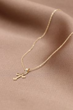 Handmade Cross Necklace / 14k Gold Cross Necklace / Religious Necklace Available in Gold, Rose Gold, White Gold❥ ITEM DETAILS---> Gold Color of Choice : Yellow Gold, Rose Gold, White Gold---> Material : 14k ( 585 ) Real Gold. It is Not Gold Filled or Gold Plated---> Made to order---> Pendant Height : 11.5 mm---> Pendant Width: 7.5 mm---> Adjustable Chain is Optional---> Closure: Spring Ring---> Ship in 3- 5 Business Days---> Length of Chain 14 inches - 20 inches