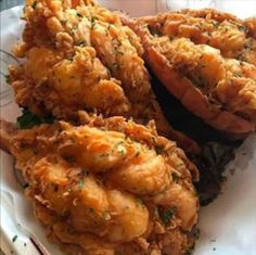 some fried food is sitting in a basket