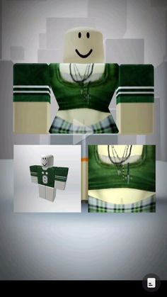 an animated image of a green and white uniform with a smile on it's face