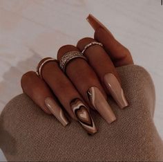 CHIC VALENTINES DAY NAIL IDEAS Nail Art Inspo, Brown Acrylic Nails, Tips Nails, January Nails, February Nails, Designs Nail, Acrylic Nails Coffin Short, Short Acrylic Nails Designs, Design Nail