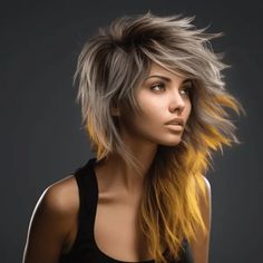 Medium Length Haircut Edgy, Wolf Shag, The Wolf Haircut, Haircut Ideas For Women, Wolf Cuts, Edgy Hair Color, Curly Shag Haircut, Edgy Hairstyles, Long Wolf Cut