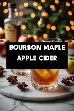 A photo of a  Bourbon Maple Apple Cider a christmas cocktails with bourbon Bourbon Maple Syrup Cocktail, Butter Bourbon, Bourbon And Cider Cocktail, Bourbon And Apple Cider Cocktail, Whiskey Christmas Cocktail, Apple Bourbon Cocktail, Apple Cider Bourbon, Cider Bourbon Cocktail, Bourbon Cider Cocktail