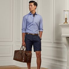 These shorts are hand-tailored in Italy with breathable linen that was developed exclusively for Ralph Lauren Purple Label. Classy Summer Outfits Men, Lauren Gregory, Men Cocktail, Classy Summer Outfits, Casual Shorts Men, Preppy Clothes, Best Dressed Man, Family Jewels, Men Trousers