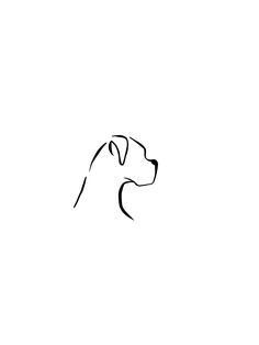 a black and white drawing of a dog's head