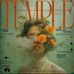 a woman with flowers in her hair is featured on the cover of magazine tempeste