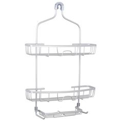 two tiered shower caddy with hooks