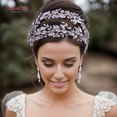 TOPQUEEN Bridal Crowns and Tiaras Woman Headgear Rhinestone Hairbands Wedding Accessories Bride Bride Headband, Bride Accessories, Rhinestone Headband, Brides Wedding Dress, Hair Hoops, Bridal Crown, Style Minimalist, Bridal Accessories