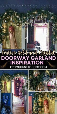 Festive gold and crystal doorway garland inspiration