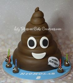 a birthday cake that looks like a poop