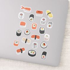 Fun Japanese Sushi Sticker | Zazzle Maki Rolls, Sushi Nigiri, Maki Roll, Japanese Food Art, Japanese Sushi, Sushi Recipes, Food Design, Japanese Food