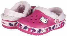 Playful Pink Synthetic Clogs, Fun Pink Synthetic Clogs, Pink Slip-on Clogs With Fun Style, Pink Slip-on Clogs For Fun, Fun Pink Clogs With Round Toe, Pink Round Toe Clogs With Fun Style, Bubble Crocs, Designed Crocs, Hello Kitty Crocs