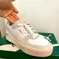 Puma Sponsor Issued Color: Puma White-Marshmallow Pink Puma Logo Sneakers For Streetwear, Pink Puma Sneakers For Streetwear, Pink Puma Athleisure Sneakers, Pink Puma Sneakers For Spring, Casual Pink Puma Sneakers, White Marshmallows, Sports Mix, Puma White, Puma Sneakers