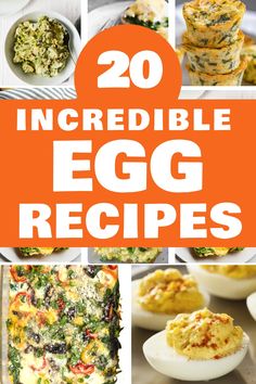 omelette, scrambled eggs, fried eggs, poached eggs, deviled eggs, egg salad, frittata, quiche, egg muffins, egg drop soup, shakshuka Simple Egg Recipes, Salads Protein, Egg Sandwich Healthy, Egg Salads, Egg Breakfast Recipes Easy, Easy Egg Breakfast, Egg Wraps, Baked Egg Cups, Classic Deviled Eggs