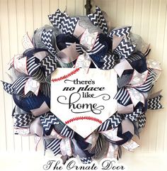 there's no place like home baseball wreath