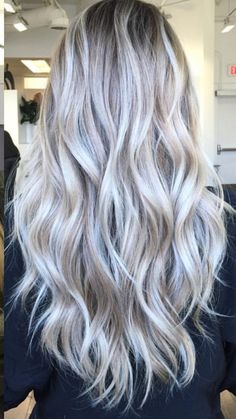 Icy Blonde Babylights, Grey Blonde Hair, Blending Gray Hair, Blonde Hair Shades, Halo Hair, Ash Blonde Hair