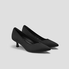 Scarlett Pointed-Toe Kitten Heels in Black Shoes Flats Sandals, Sneaker Heels, Toe Designs, Mid Heel, Shoe Game, Shoe Sale, Cleaning Clothes, Shoes Flats, Kitten Heels