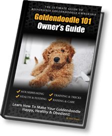 the goldendoodle 101 owner's guide is shown in front of a white background