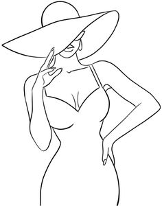 a woman wearing a hat and dress