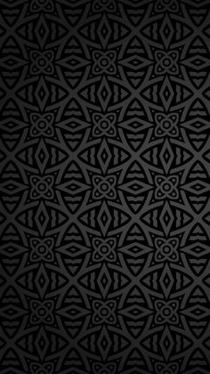 black and white wallpaper with an intricate design in the middle, as well as many smaller triangles