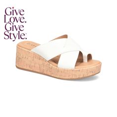 in stock Beige Synthetic Wedge Sandals With 4-inch Heel, White Wedges, Sunnies, Wedges, In Store, Pick Up, Buy Online, Free Shipping, White