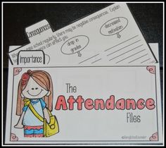 the attendance files are stacked on top of each other, with information about their characters