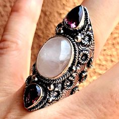 Brand New Handmade Oversized Rose Quartz And Amethyst Silver Statement Ring. Size 8 925 Stamped New To Poshmark? Use Referral Code Kimberlyn222 To Receive $10. Bohemian Silver Amethyst Ring With Stone Setting, Bohemian Silver Amethyst Ring, Bohemian Amethyst Ring As Gift, Bohemian Amethyst Ring, Bohemian Amethyst Ring With Gemstone Accents As Gift, Bohemian Amethyst Ring With Gemstone Accents, Bohemian Amethyst Ring With Natural Stones, Bohemian Silver Amethyst Ring With Natural Stones, Romantic Rings