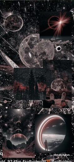 collage of space images with stars and planets