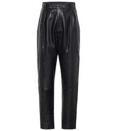 a black leather pant with high waist