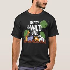 Daddy of the WILD ONE Safari First Birthday Party T-shirt, Men's, Size: Adult L, Black Gender: male. Safari Birthday Ideas, Wild One Safari First Birthday, Safari First Birthday Party, Safari First Birthday, The Wild One, Wild Party, Jungle Birthday Party, Wild One Birthday Party, First Birthday Party Themes