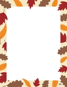 an autumn frame with leaves in the middle and a white paper for text on top