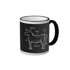 the diagram of a horse coffee mugs