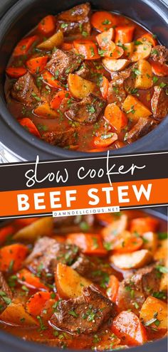 SLOW COOKER BEEF STEW, comfort food recipes, simple dinner recipes Beef Stew Crockpot, Tender Beef, Crockpot Recipes Slow Cooker, Slow Cooker Beef