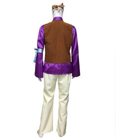 the princess and the frog prince cosplay costume for adults, with purple jacket