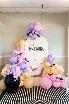 Follow us on instagram @houseofposhandco for more party inspo! Spooky Theme Baby Shower Ideas, A Boo Is Due Baby Shower Ideas, Baby Shower In October Ideas, Baby’s Brewing Shower Theme, Halloween Baby Shower Pink, Disney Halloween Baby Shower Ideas, Fall/halloween Baby Shower Ideas, October Baby Sprinkle Ideas