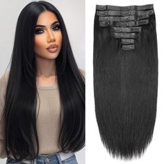 PRICES MAY VARY. 1. [High-Quality seamless clip in hair extensions]--Seamless clip ins human hair are made of high-quality real human hair, as soft as your own natural hair, PU clip in hair extensions are designed to blend seamlessly with your natural hair for a natural look. 2. [Ultra-thin and flexible PU weft]--the new seamless clip ins is an upgrade on the basis of the classic weft clip. The invisible edge brings ultimate comfort, making it more skin-friendly and comfortable. also match the h Seamless Clip In Hair Extensions, Hair Extensions Straight, Seamless Hair Extensions, Real Human Hair Extensions, Human Hair Clip Ins, Remy Human Hair Extensions, 100 Remy Human Hair, Clip In Hair, Real Human Hair