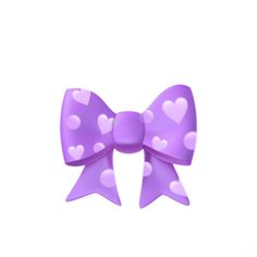 a purple bow with hearts on it