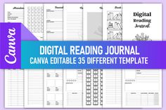 Editable Digital Reading Journal Canva Book Tracker Monthly, Monthly Reading Log, Monthly Reading Logs, Series Tracker, Books Wishlist, Digital Reading Journal, Book Wishlist, Book Tracker, Journal Templates