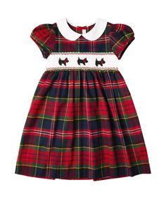 Style # FK-TM1075 Made with 100% Cotton Fitted Plaid Dresses With Smocked Bodice, Fitted Plaid Smocked Dress With Smocked Bodice, Fitted Casual Plaid Smocked Dress, Casual Fitted Plaid Smocked Dress, Plaid Fitted Smocked Dress Casual Style, Casual Fitted Smocked Plaid Dress, Fitted Plaid Smocked Dress, Xmas Dress, Betsy Mccall