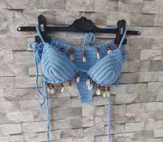 Handmade Bohemian Swimwear For Pool, Fitted Blue Crochet Swimwear, Blue Crochet Swimwear For Poolside, Blue Crochet Swimwear For Festivals, Crochet Blue Swimwear For Beachwear, Handmade Fitted Blue Swimwear, Blue Crochet Swimwear For Beach Season, Handmade Blue Swimwear For Festival, Handmade Blue Swimwear For Beach Season