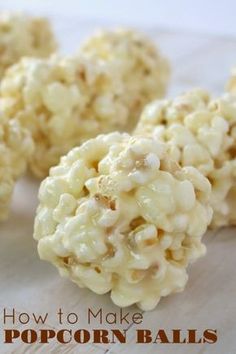 how to make popcorn balls on a cutting board with text overlay that reads, how to make popcorn balls