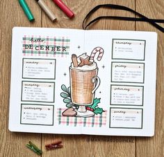 a recipe book with candy canes on it