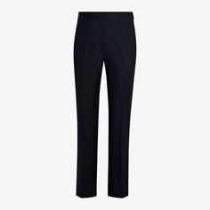 An all-occasion pair in a versatile navy shade, these Milano pants up the comfort with their roomier regular fit tailoring and high-rise waist. Classic Fitted Jeans, Elegant Fitted Ankle-length Jeans, Slim Fit Straight Pants With Welt Pockets, Slim Fit Straight Leg Pants With Pressed Crease, Slim Fit Pants With Pressed Crease And Straight Leg, Elegant Straight Leg Bottoms With Five Pockets, Classic Slim Fit Wide Leg Pants, Classic High-waisted Cargo Pants, Elegant Straight Jeans With Welt Pockets