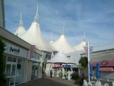 several large white tents sitting next to each other