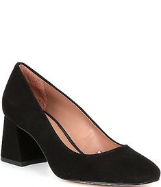 Women's Pumps | Dillard's Closed Toe Block Heels, Low Block Heel Pumps, Block Heel Pumps, Mid Heels Pumps, Chunky Heel Pumps, Low Heel Pumps, Classy Shoes, Black Suede Pumps, Square Toe Heels