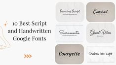 the top 10 best script and handwritten google font styles for your website or blog