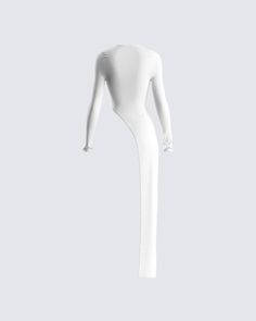 This sleek and sophisticated white rib long-sleeve top will have you looking classy anywhere you go 😙 Made from rib knit, and complete with a crewneck, an asymmetrical hem, and a high-low hem for an elevated feel 🤍 White Ribbed Tops For Streetwear, Luxury White Top With Ribbed Neckline, Luxury Fitted Off-white Top, Finesse Dress, White Ribbed Long Sleeve Top, All White Outfit Classy, White Long Sleeve Kpop Tops, Backless Long Sleeve Top, White Ribbed Top