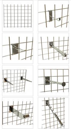 several different types of scaffoldings with metal bars and brackets on each side